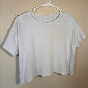 Lululemon White Cropped Tee